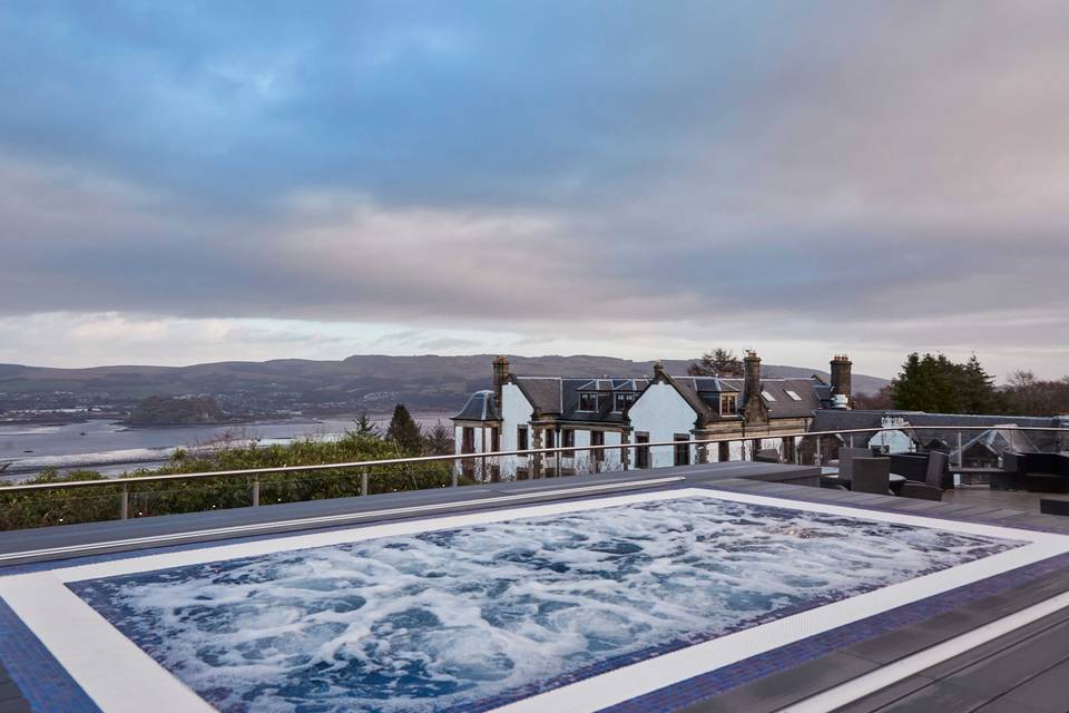 Outdoor heated spa pool