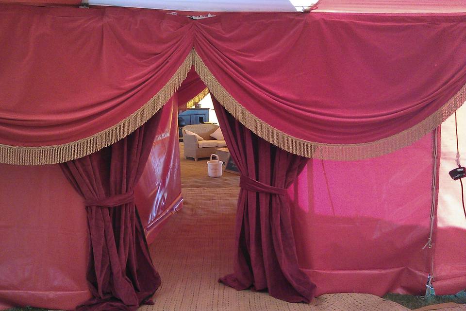 Theatrical velvet drapes hire