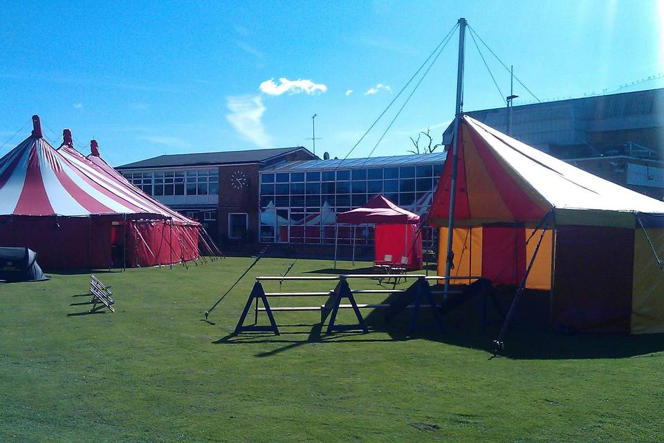 Red  and white marquee hire