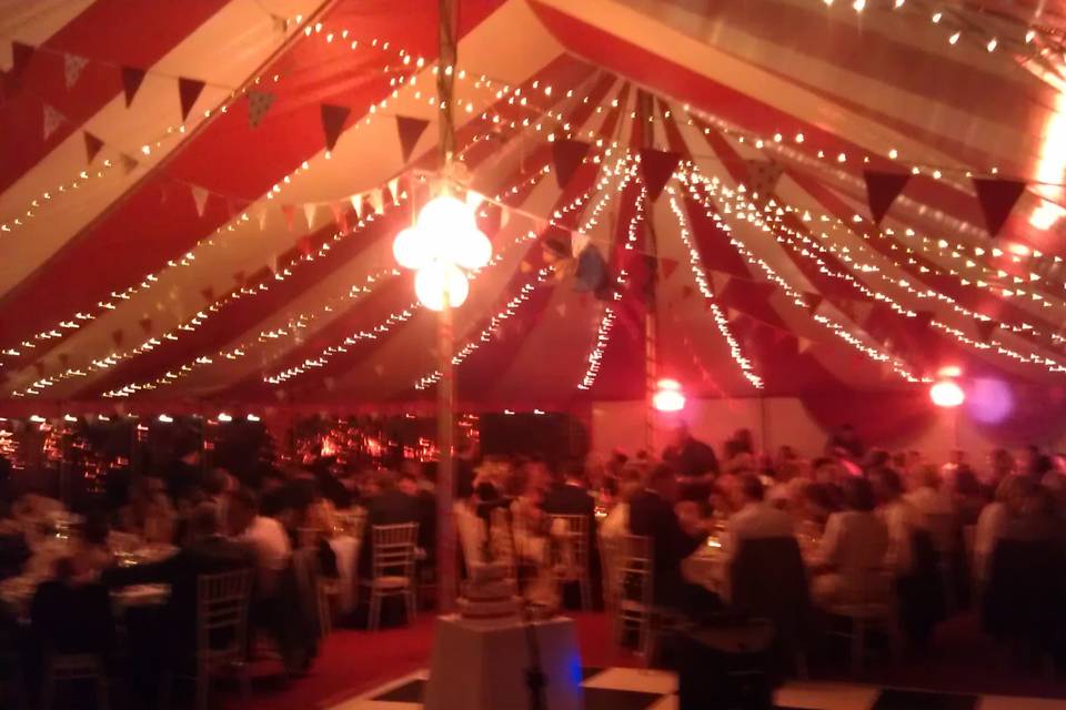 Wedding marquee nightime