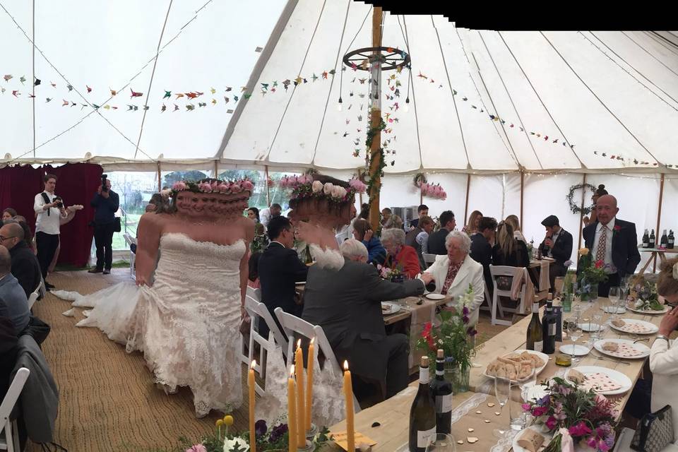 Wedding tent in devon