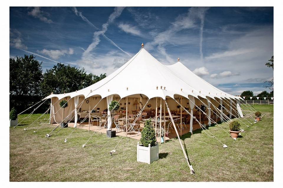 White canvas marquee