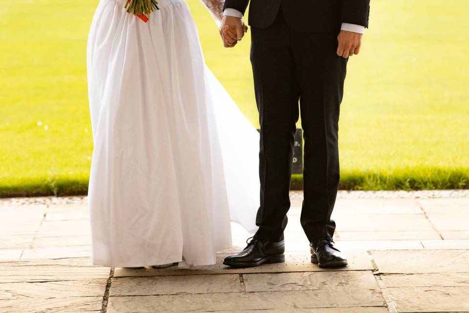 Couple holding hands