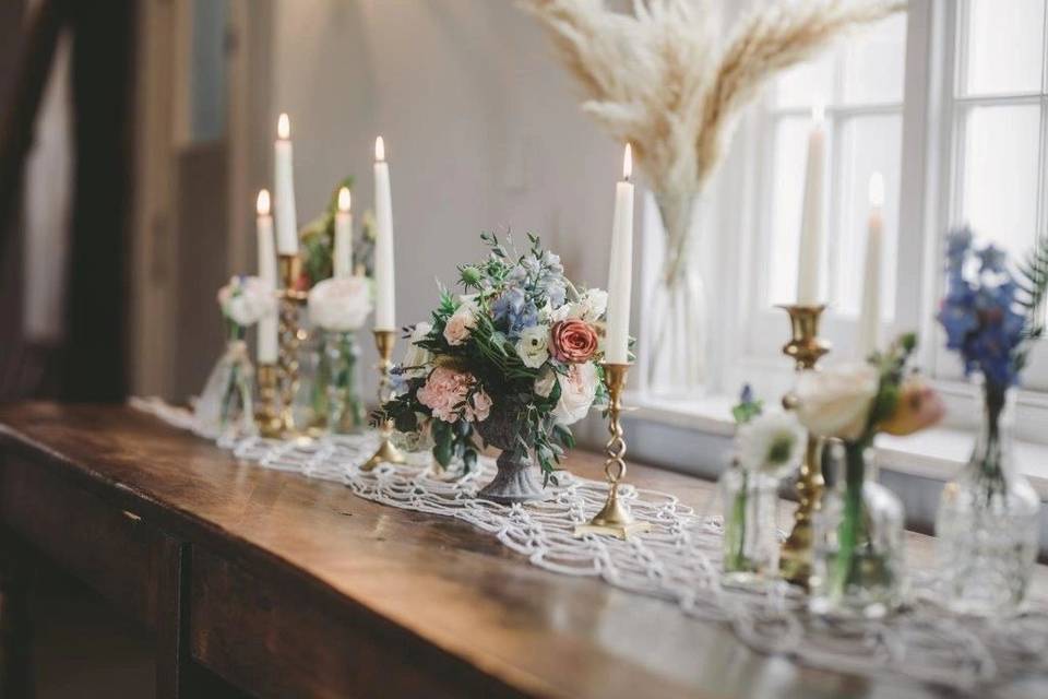 Flowers and candles