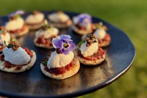 Whipped feta canape