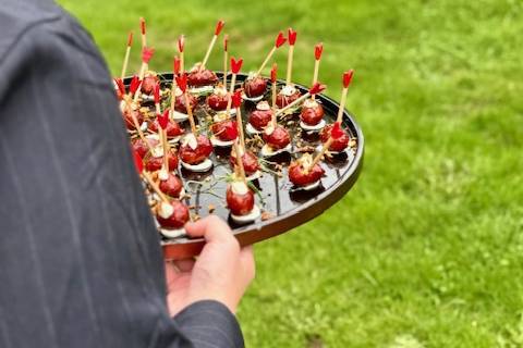 Chorizo with aioli canape