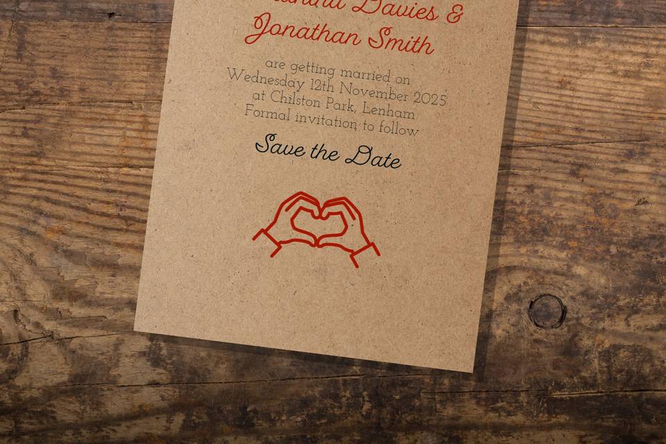 Heart Hands Save the Date