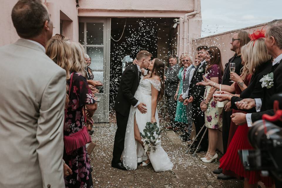 Confetti shot in the alley