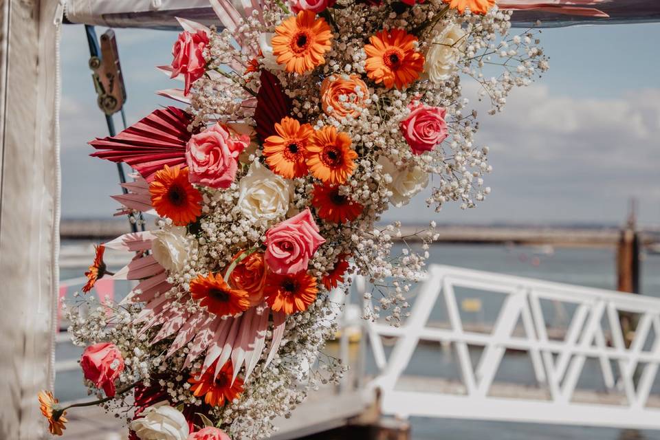 Flower arch on The Quay