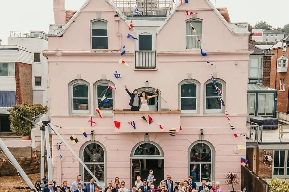 The wedding party on The Quay