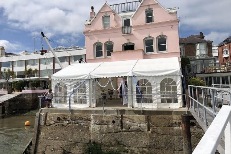 With the marquee on The Quay