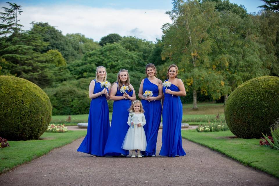 Bridesmaids and flower girl