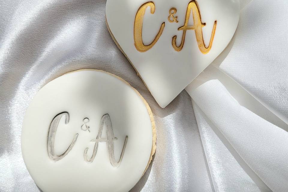 Initials with gold/silver