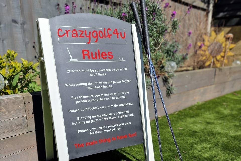 Crazy golf rules