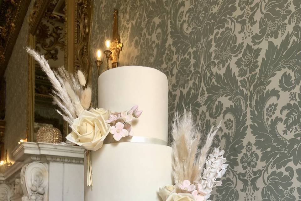 3 tier with sugar flowers