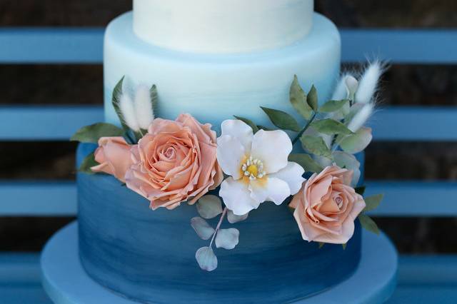 Three tier watercolour cake