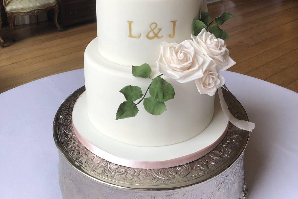 Sugar flowers and monogram