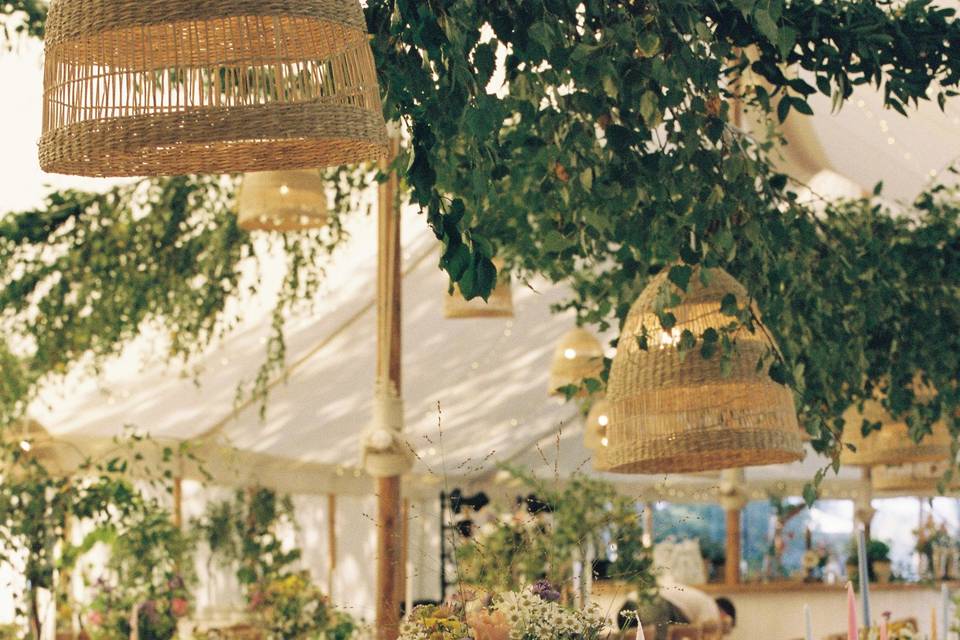 Marquee wedding on 35mm film