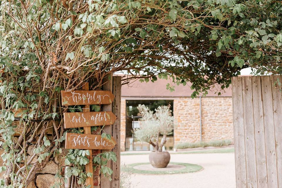 Rose covered entrance