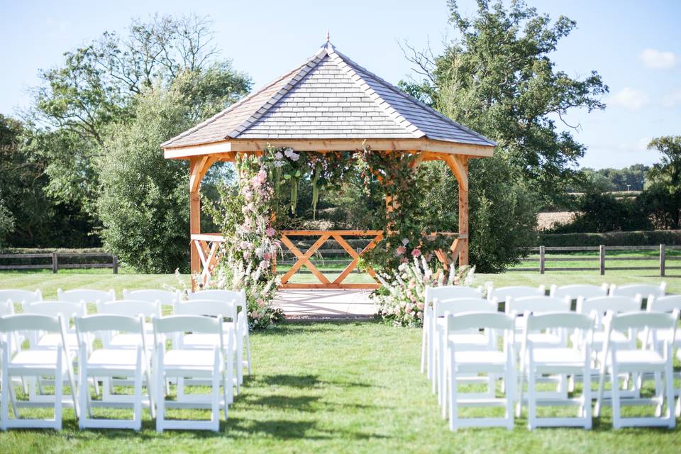 Outdoor wedding pavilion