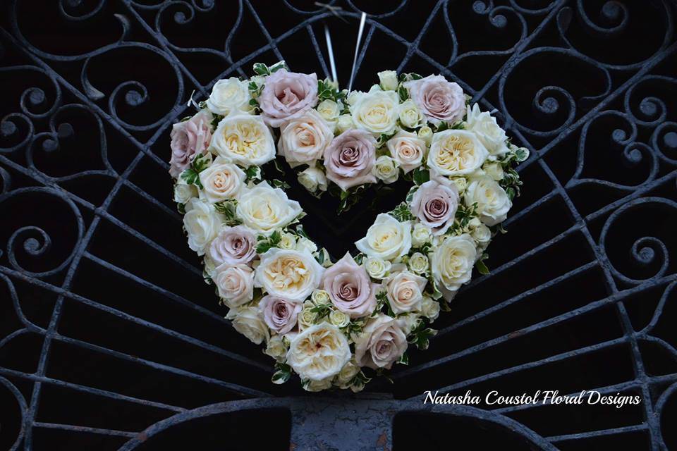 Always Remember Floral Heart Wreath - Pink & White - Naples Floral