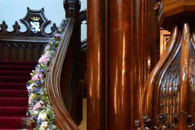 Gold candelabra centrepiece