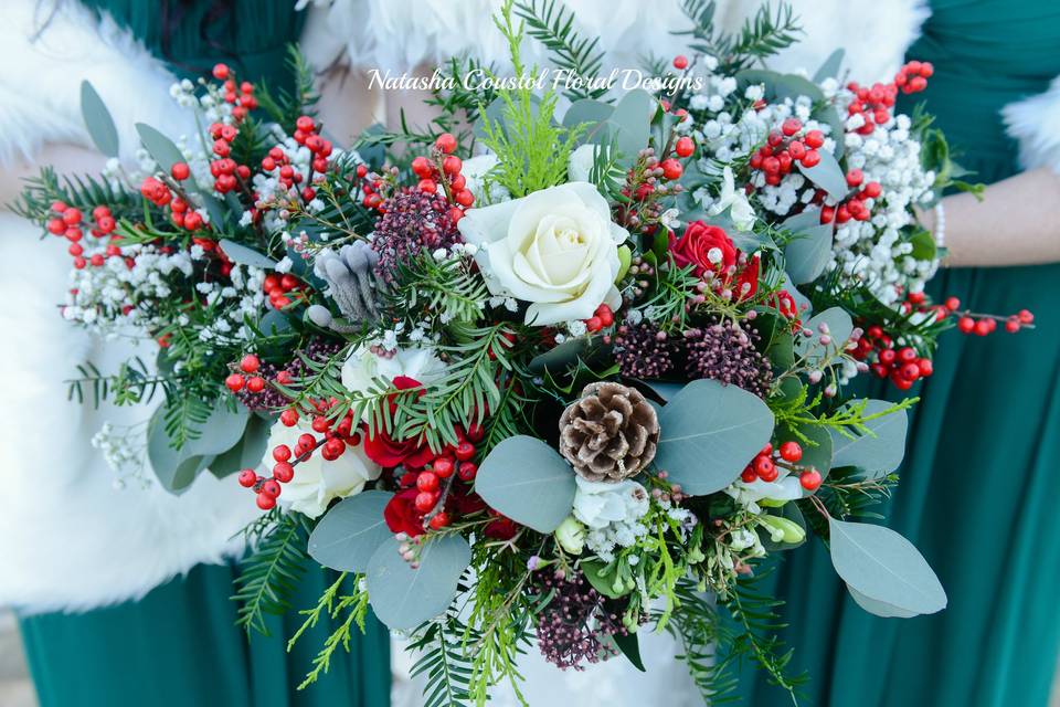 Silver bowl centerpiece