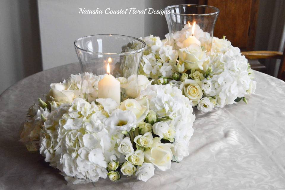 Hurricane vase centerpiece