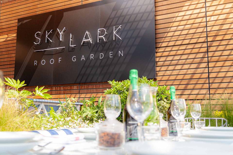 Skylark Roof Garden with tables set