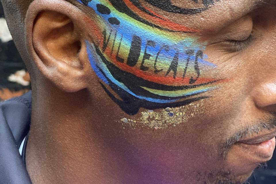 Face paint and glitter