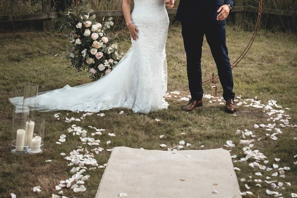 Outdoor cornfield wedding