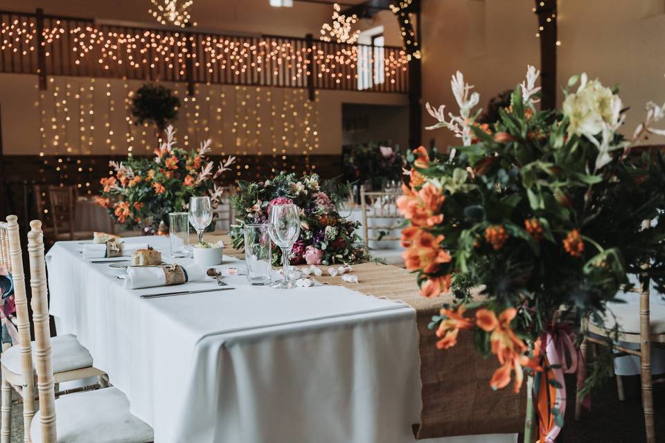 Wedding breakfast rustic