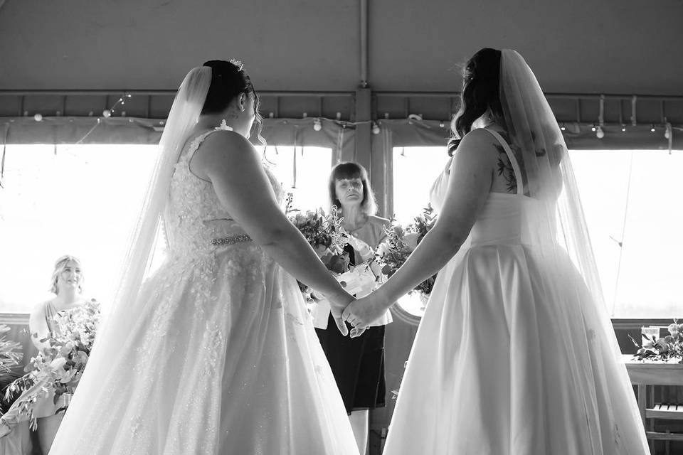 Brides hand in hand