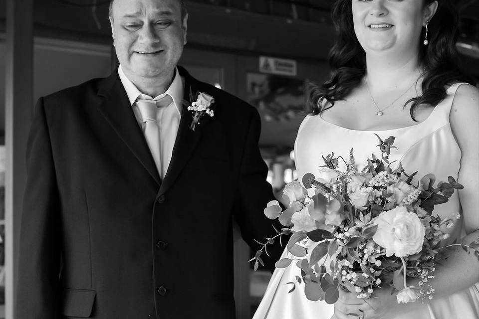 Father of the bride with bride