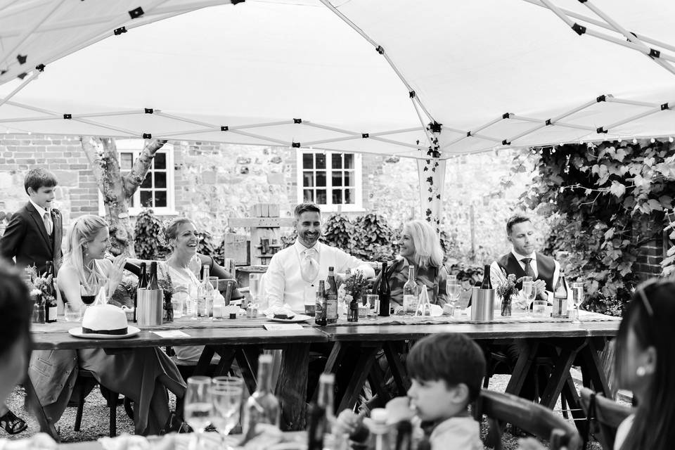 Top table garden wedding