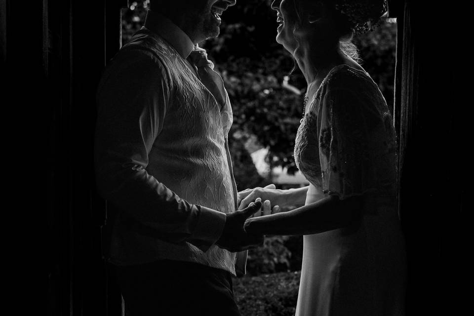 Low light wedding portrait