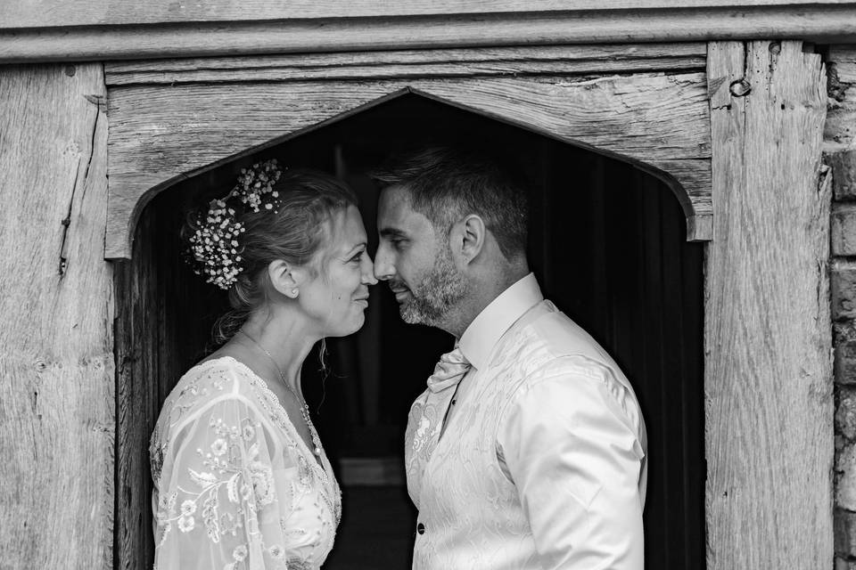 B&w wedding portrait Lewes