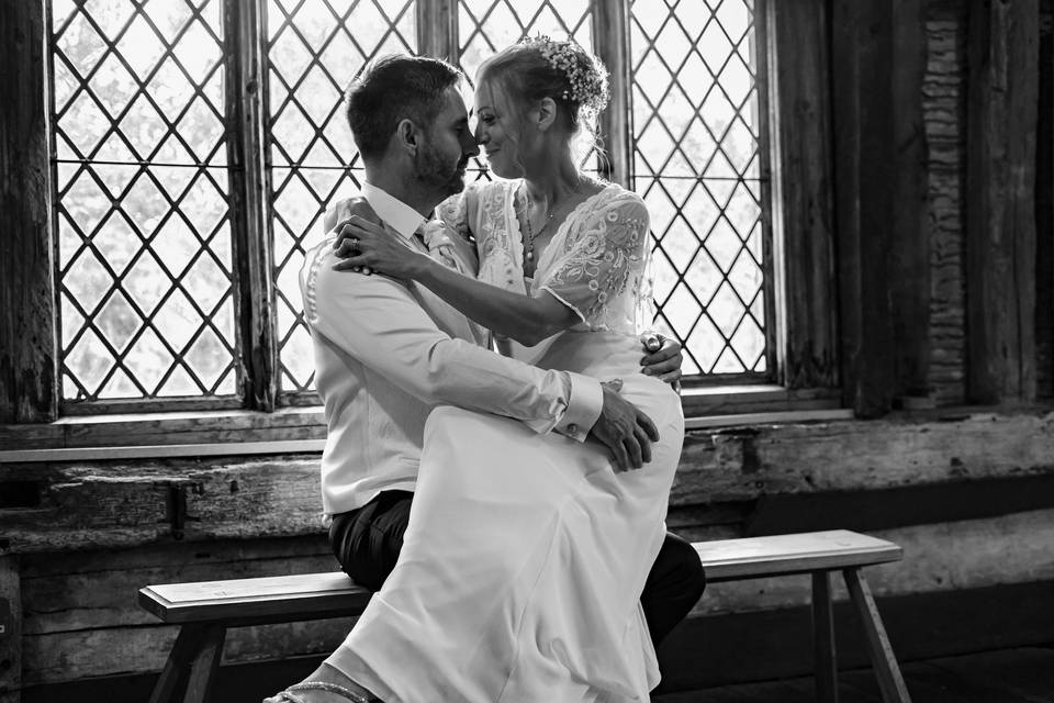 B&w wedding portrait Lewes