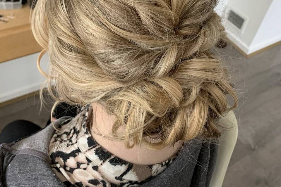 Textured twisted up-do