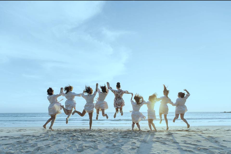 Bride and her maids