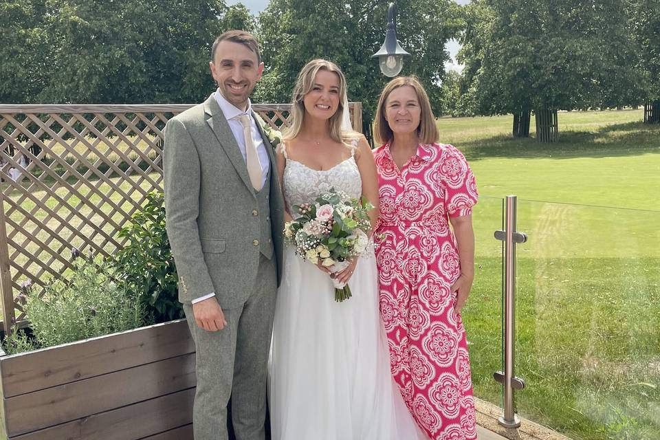 With the Newly-weds!
