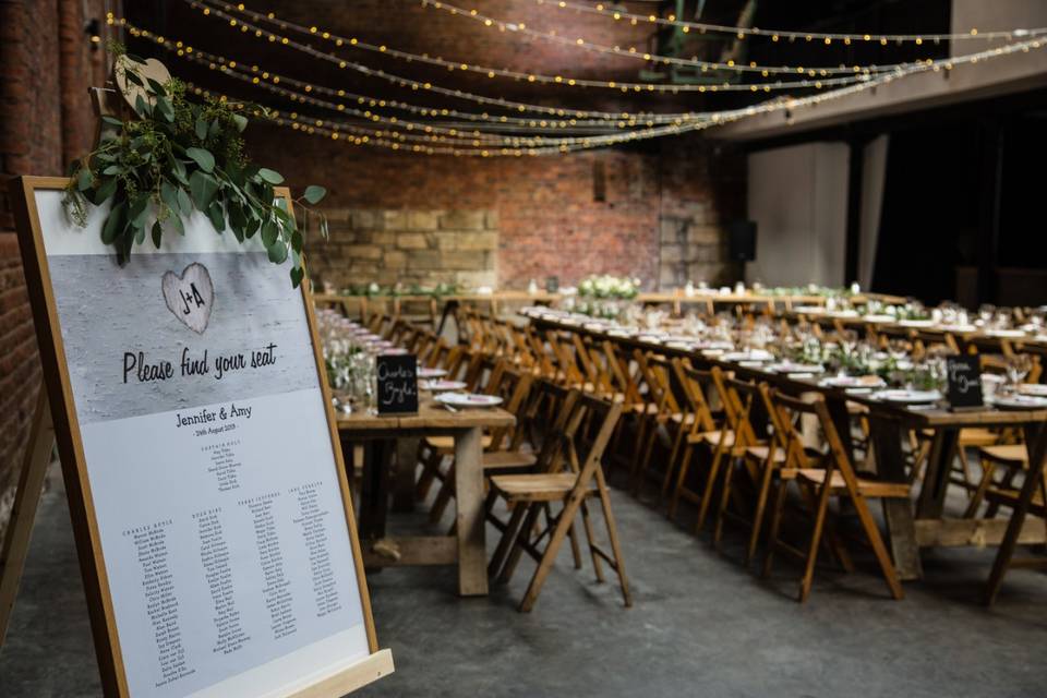 Rustic trestle tables