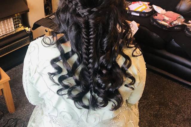 Half up half down with plait