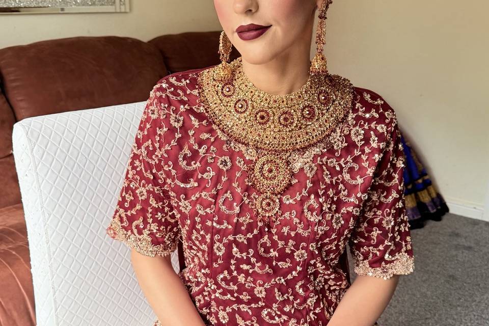 Classic red bridal glam