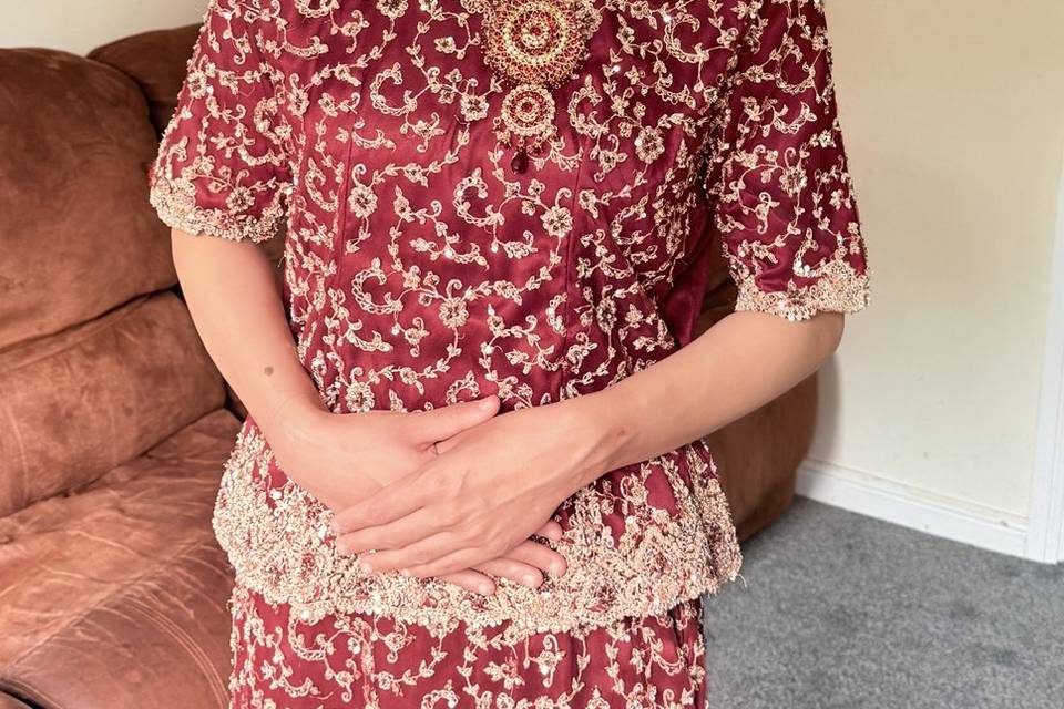Classic red bridal glam