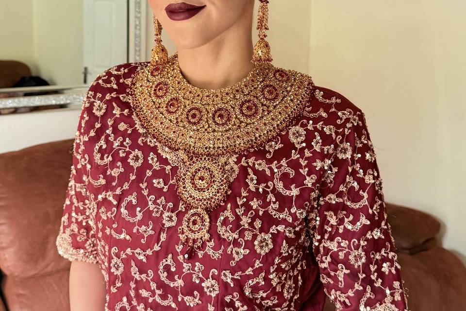 Classic red bridal glam