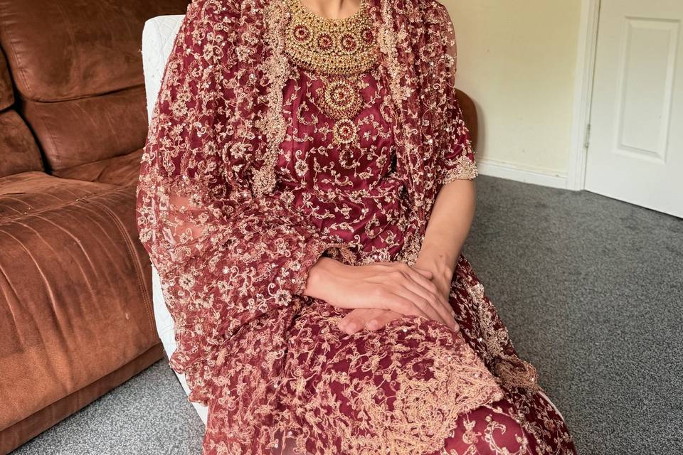 Red bridal glam