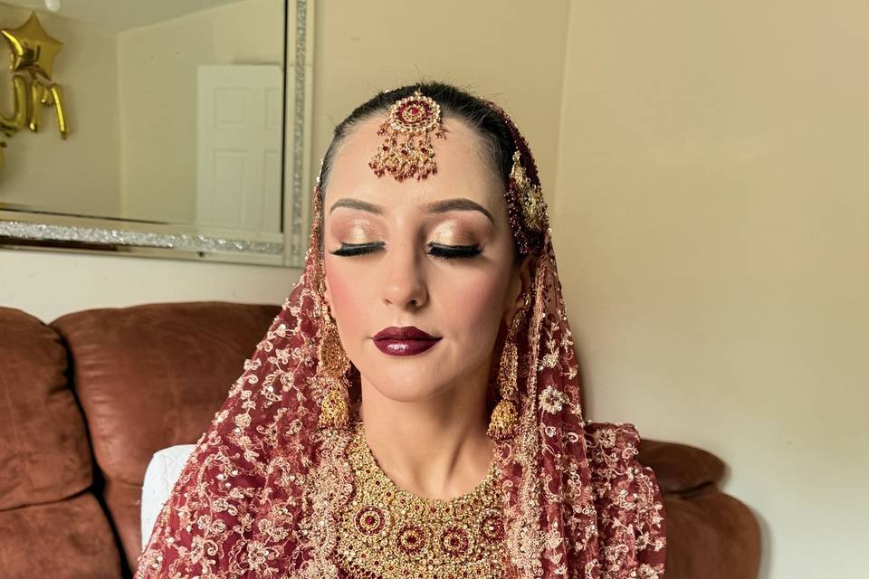 Red bridal glam