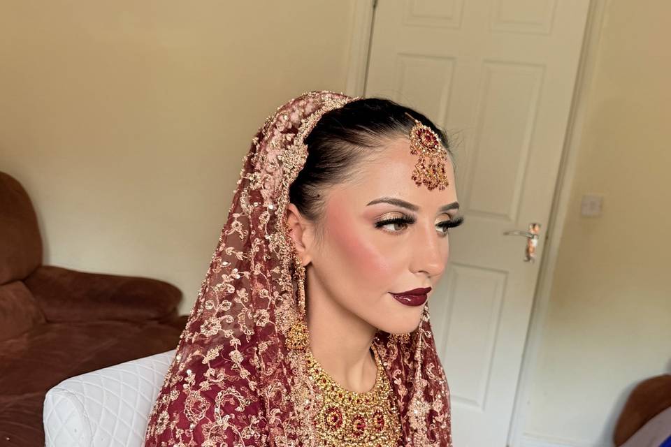 Red bridal glam