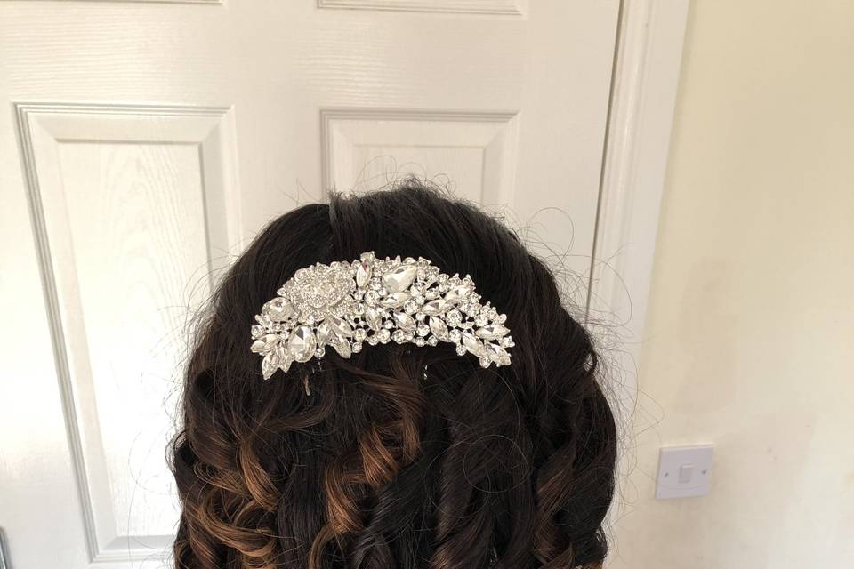 Half up half down curls